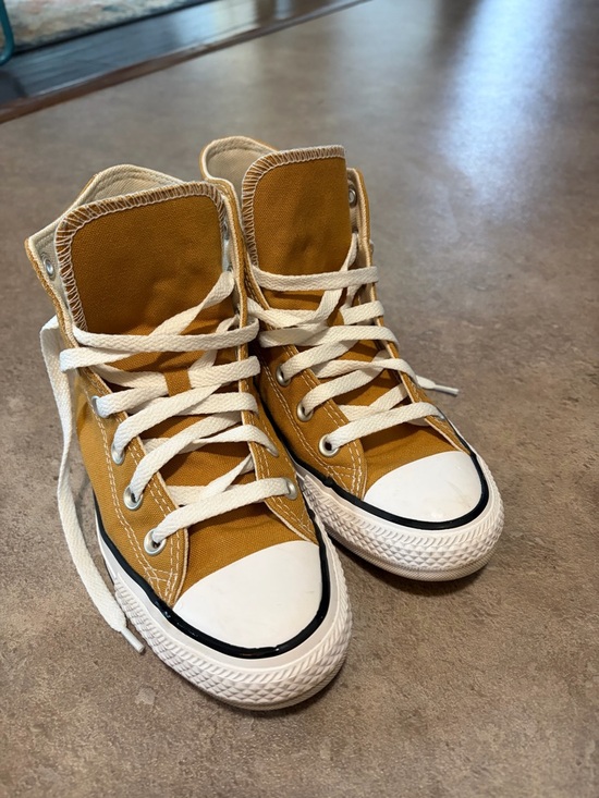 Converse Shoes - Converse All-Star Yellow High-Top Canvas Sneakers with White Interior